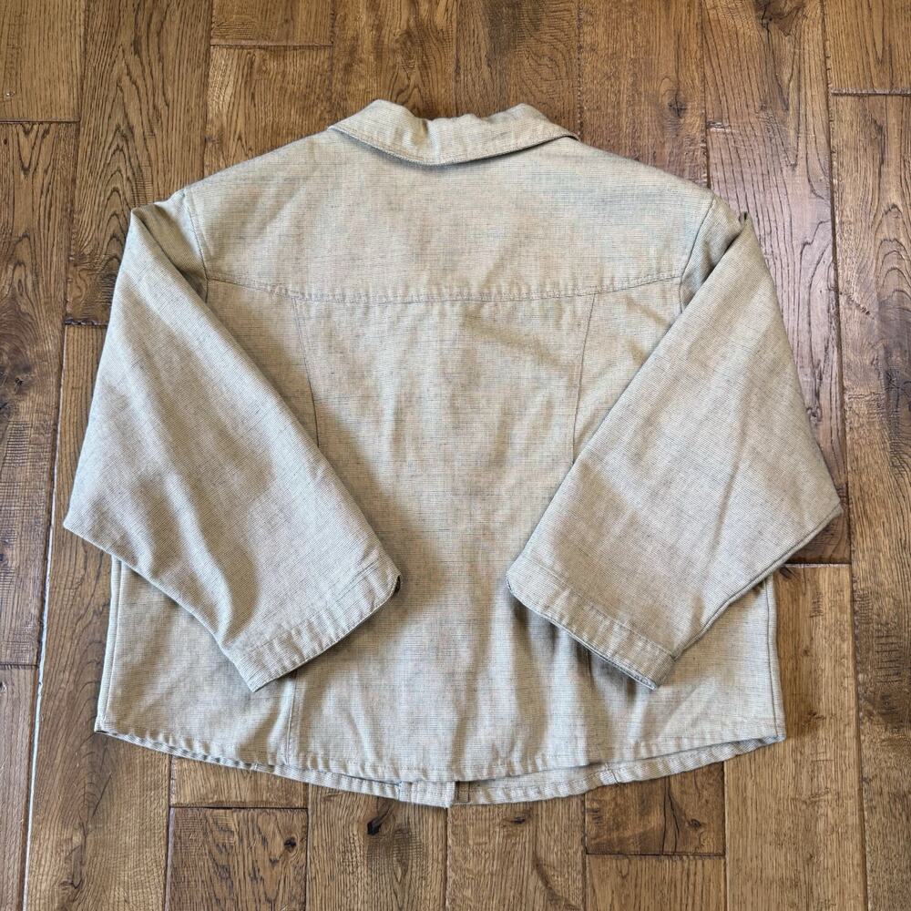 Vintage Touch O' Beige Lightweight Blazer Jacket Womens XL Button Up Made in USA - Picture 5 of 5